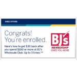 AMEX Offers BJ's Warehouse Spend $100+, Get $30 Back. Up to 3X   YMMV