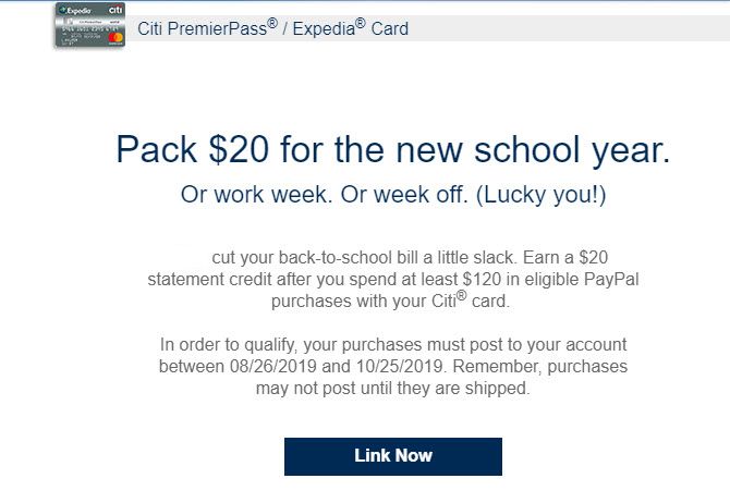 Citicards Pay Bill >> Citicard Expedia 20 Statement Credit On 120 Eligible Citicards Pay Bill >> Citicard Expedia 20 Statement Credit On 120 Eligible