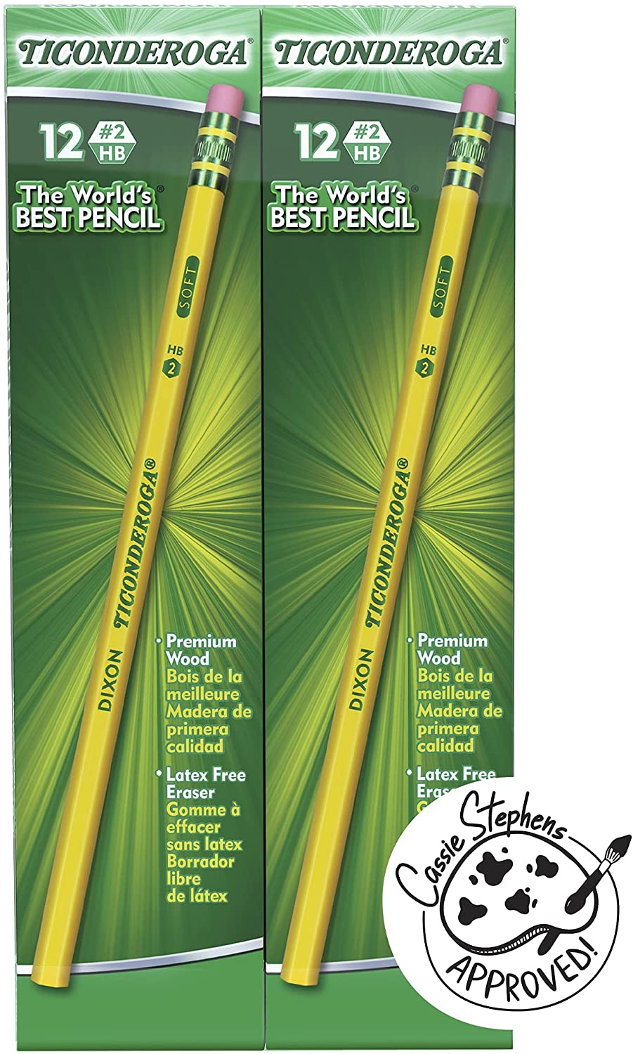 TICONDEROGA Pencils, Wood-Cased, Unsharpened, Graphite #2 HB Soft, Yellow, 96-Pack $6.96