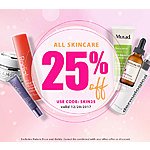 25% off all Skin Care products at Planet Beauty