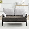 51.9&amp;quot; Brown Chenille Upholstered 2-Seater Loveseat w/ 2-Tone Design $75.98 + Free Shipping