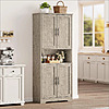 70&amp;quot; Ebern Designs Tall Kitchen Pantry Cabinet w/ 4 Doors, Adjustable Shelves, Open Shelf &amp;amp; Freestanding Cupboard (Gray) $136.99 + Free Shipping