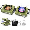 2-Burner 30,000 BTU Rhino Valley Propane Folding Camp Stove w/ Wind Grates, Frying Pan and Carry Case (Olive Green) $39.99 + Free Shipping $39.98