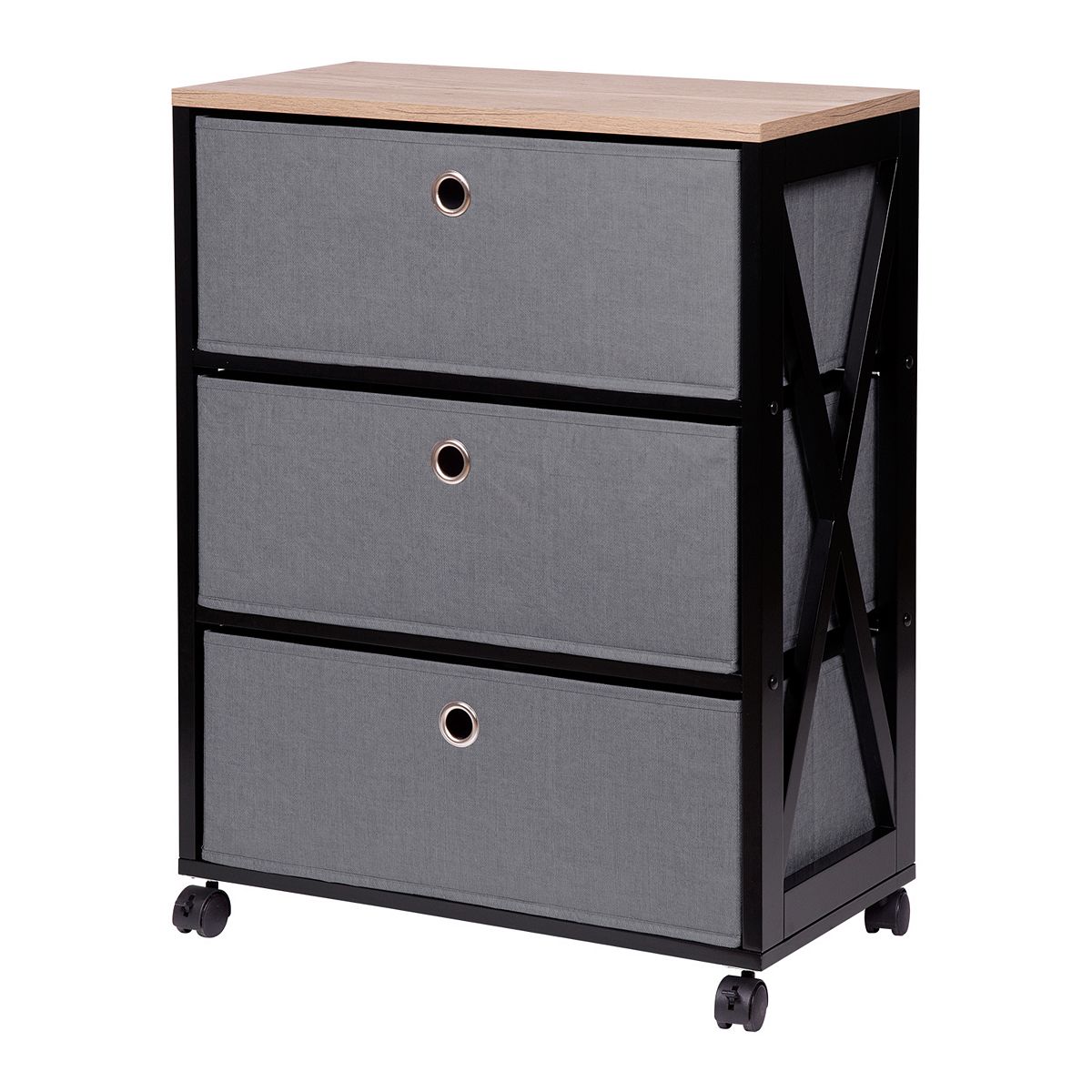 3Drawer The Big One Storage Tower (Gray Print, Black Grey) 28.80