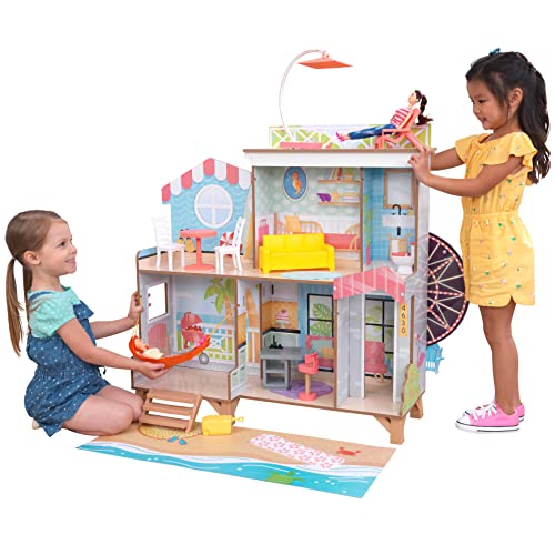 KidKraft Ferris Wheel Fun Beach Dollhouse w/ 19 Play Accessories $42 + Free Shipping