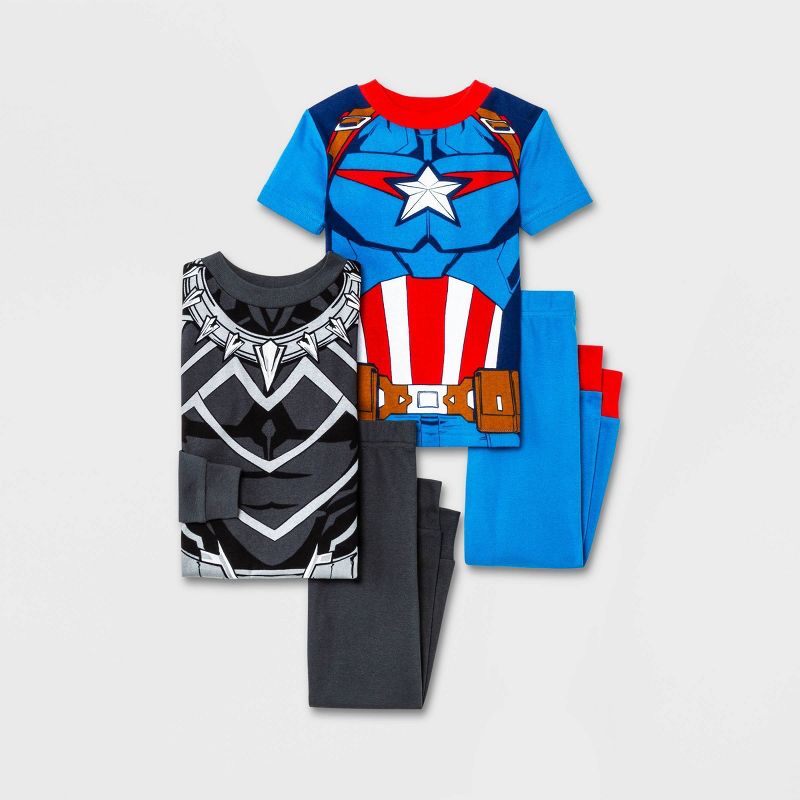 4-Piece Toddler Boys' Marvel Black Panther and America Captain Snug Fit Pajama Set (Black, Sizes: 3T,4T,5T) $5.10 + Free Shipping on Orders $35+
