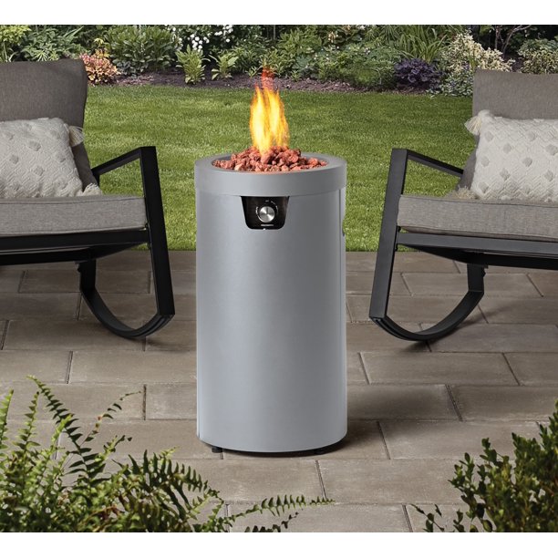 28" Mainstays Tall Column Propane Gas Outdoor Fire Pit (Concrete Gray, Black) $110 + Free Shipping