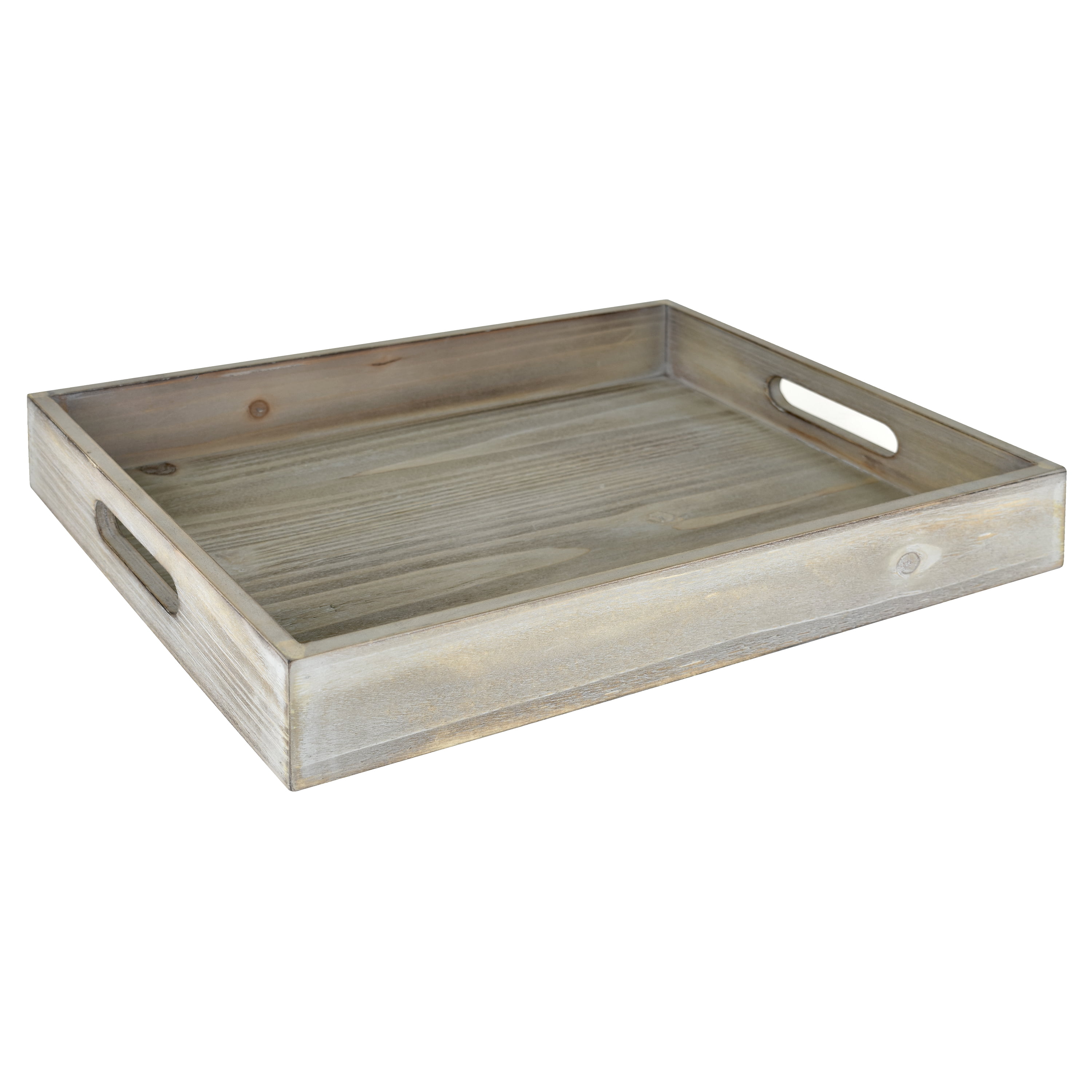 Mainstays Tabletop Rectangle Wooden Tray (Gray Wash, 16" x 12" x 2.5") $11.50 + Free S&H w/ Walmart+ or $35+