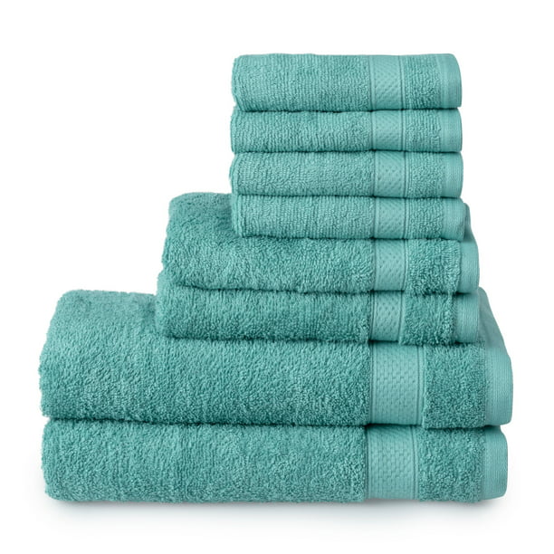 8-Pc Welhome Basic Towel Set (3 Colors, 434 Gsm) $9.48 + Free Shipping w/ Walmart+ or on Orders $35+