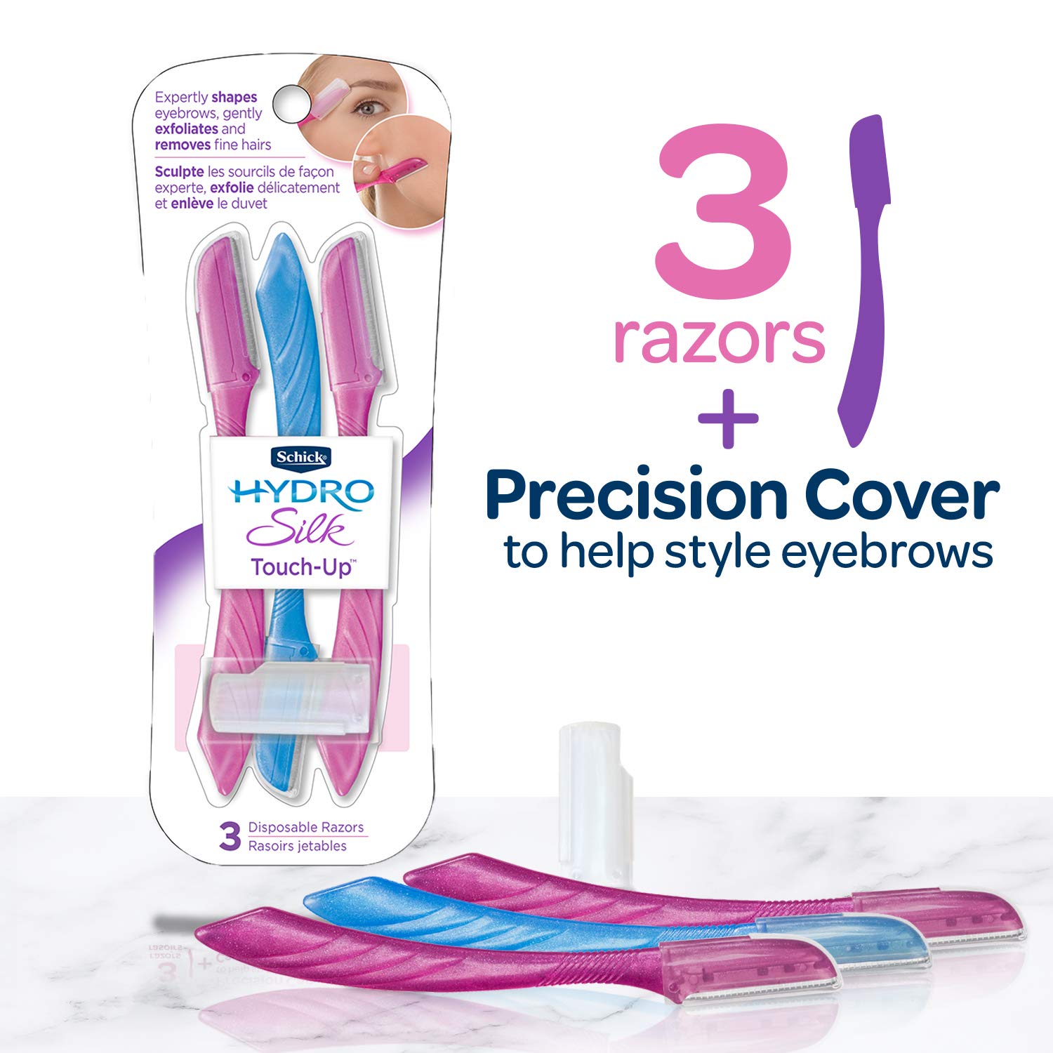 3-Count Schick Hydro Silk Multipurpose Dermaplaning Tool (Exfoliating Facial Razor & Eyebrow Shaper) $3.75 w/ S&S + Free Shipping w/ Prime or $25+