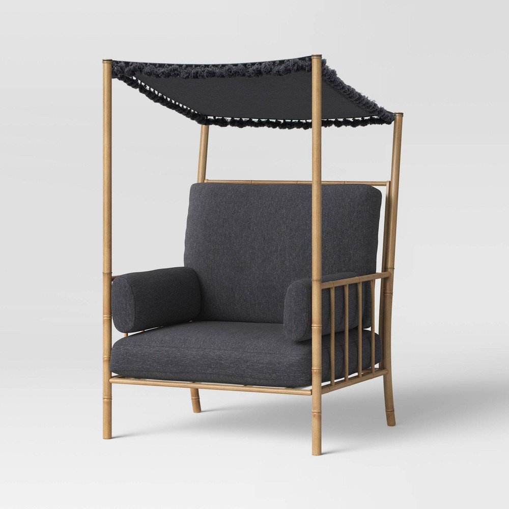 Opalhouse Calla Canopy Large Patio Accent Chair (Charcoal, White) 237.