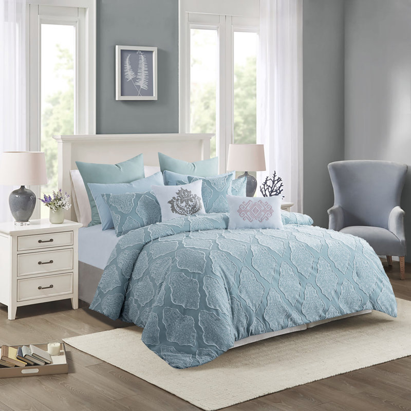 6-Pc Ebern Designs Suniya Queen Comforter Set (Gray) $27.05, King $28.60, Twin XL $25.55 & More + Free Shipping