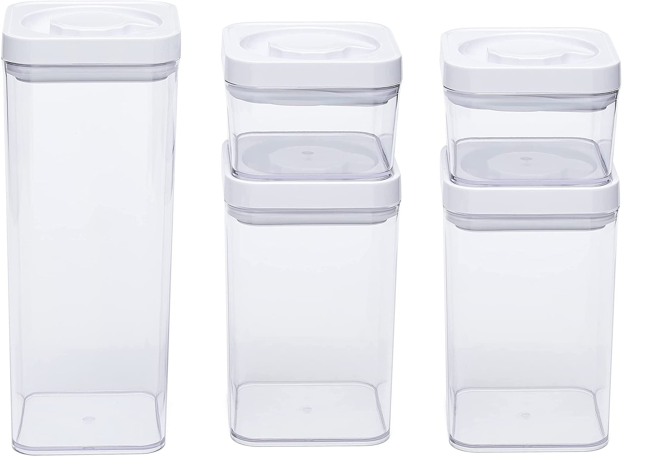 5Piece Amazon Basics Square Airtight Food Storage Containers (5 Clear