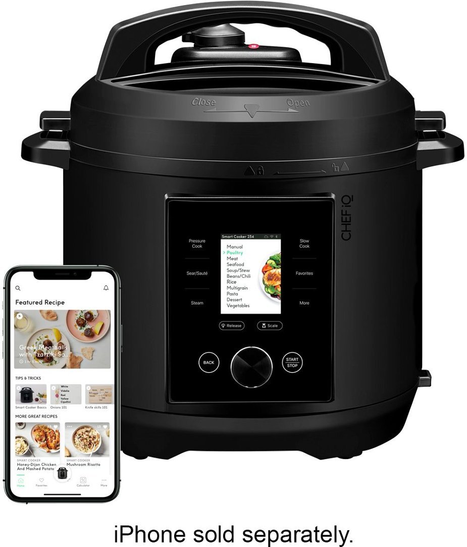 6-Qt Chef iQ Multi-Function Smart Pressure Cooker w/ Built-in Scale, 300+ Presets, LCD Display & Auto Steam Release (Black) $100 + Free Shipping