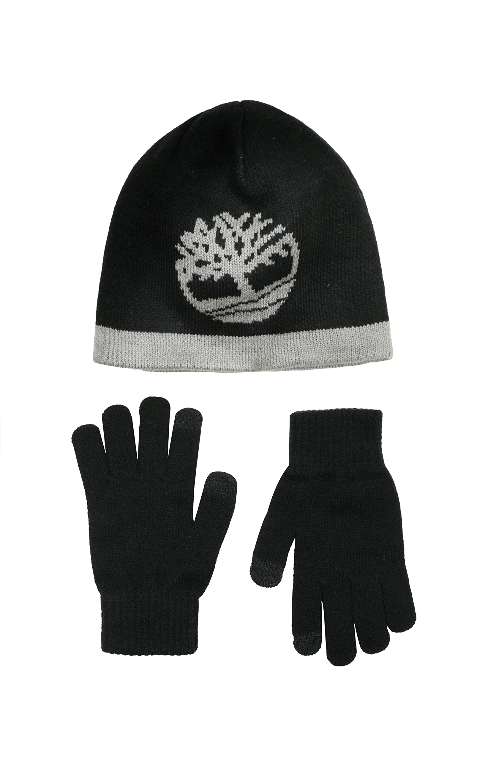 2-Pc Timberland Boys' Reversible Beanie Cuff Hat w/ Contrast Magic Glove Set (Black, Sizes: 5-8) $7.03, Sizes:8-16 $7.33 + Free Shipping w/ Prime or on $25+