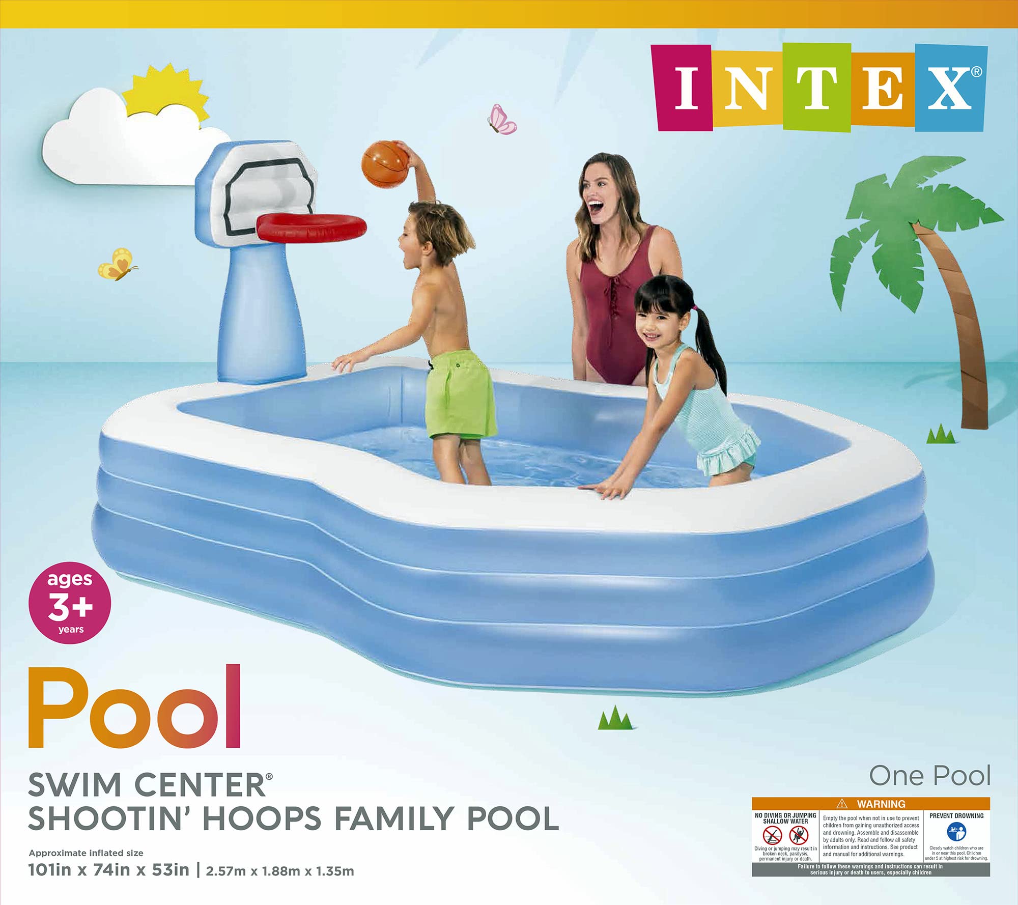 101" Intex Rectangle Swim Center Shootin' Hoops Inflatable Family Pool $24.80 + F/S w/ Prime or on Orders $25+