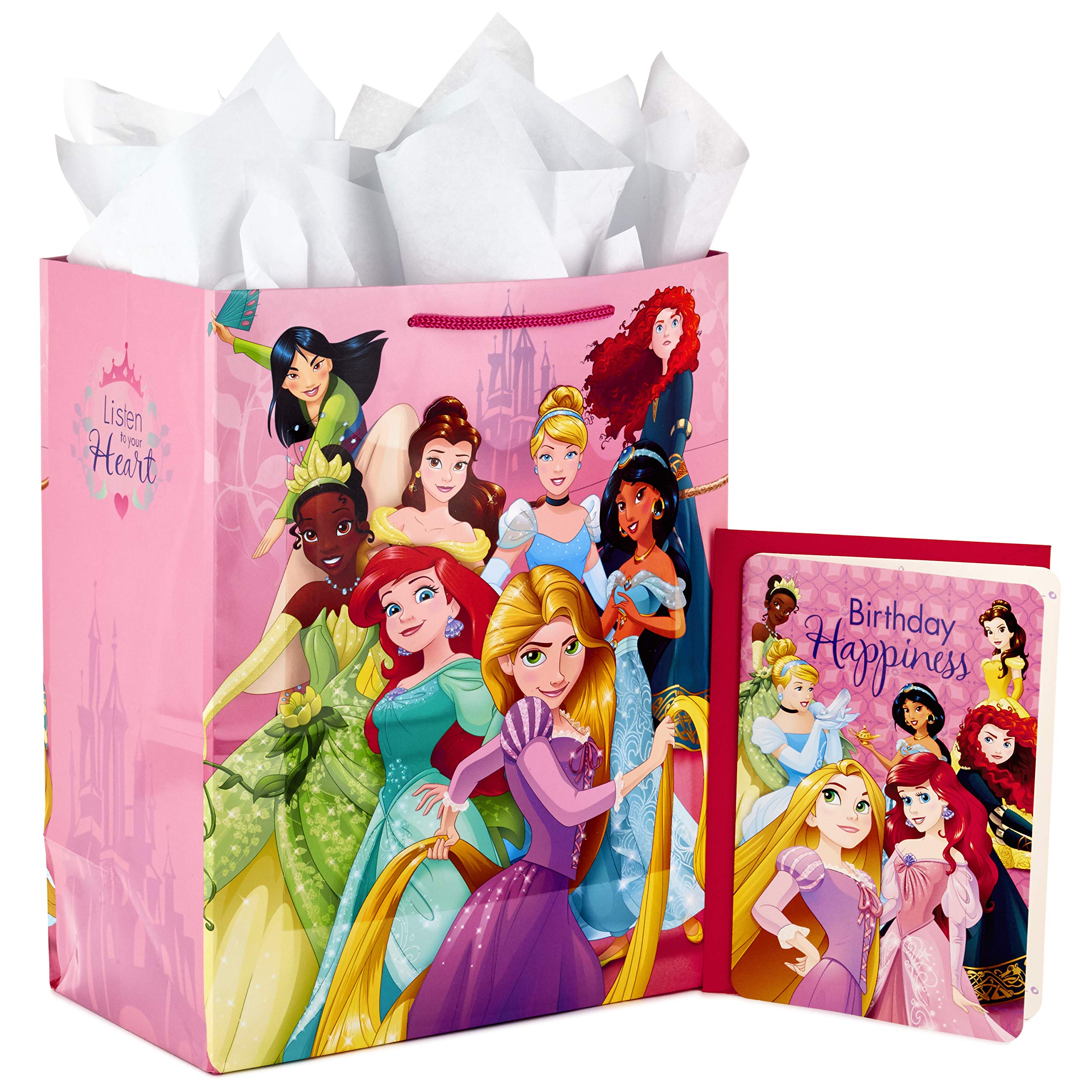 13" Hallmark Large Disney Princess Gift Bag w/ Birthday Card & Tissue Paper (Ariel, Belle, Rapunzel, Cinderella and More) $3.19 + Free Shipping w/ Prime or on $25+
