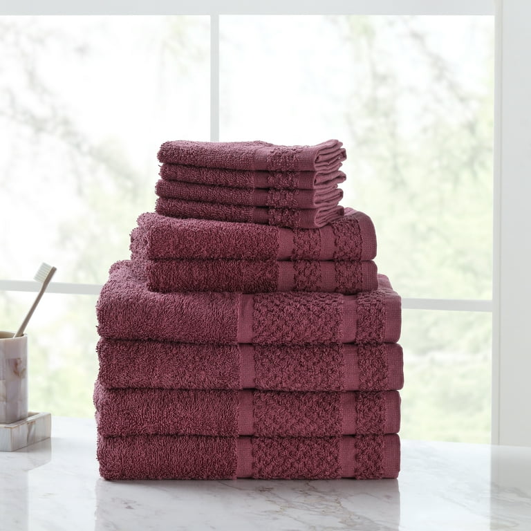 10-Piece Mainstays Bath Towel Set (Raspberry) $8.97 + Free S&H w/ Walmart+ or $35+