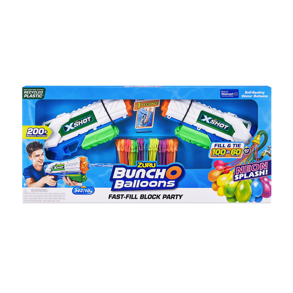 2-Pack Zuru Bunch O Balloons Fast Fill Water Blaster w/ 200+ Neon Balloons $9.88 + Free S&H w/ Walmart+ or $35+