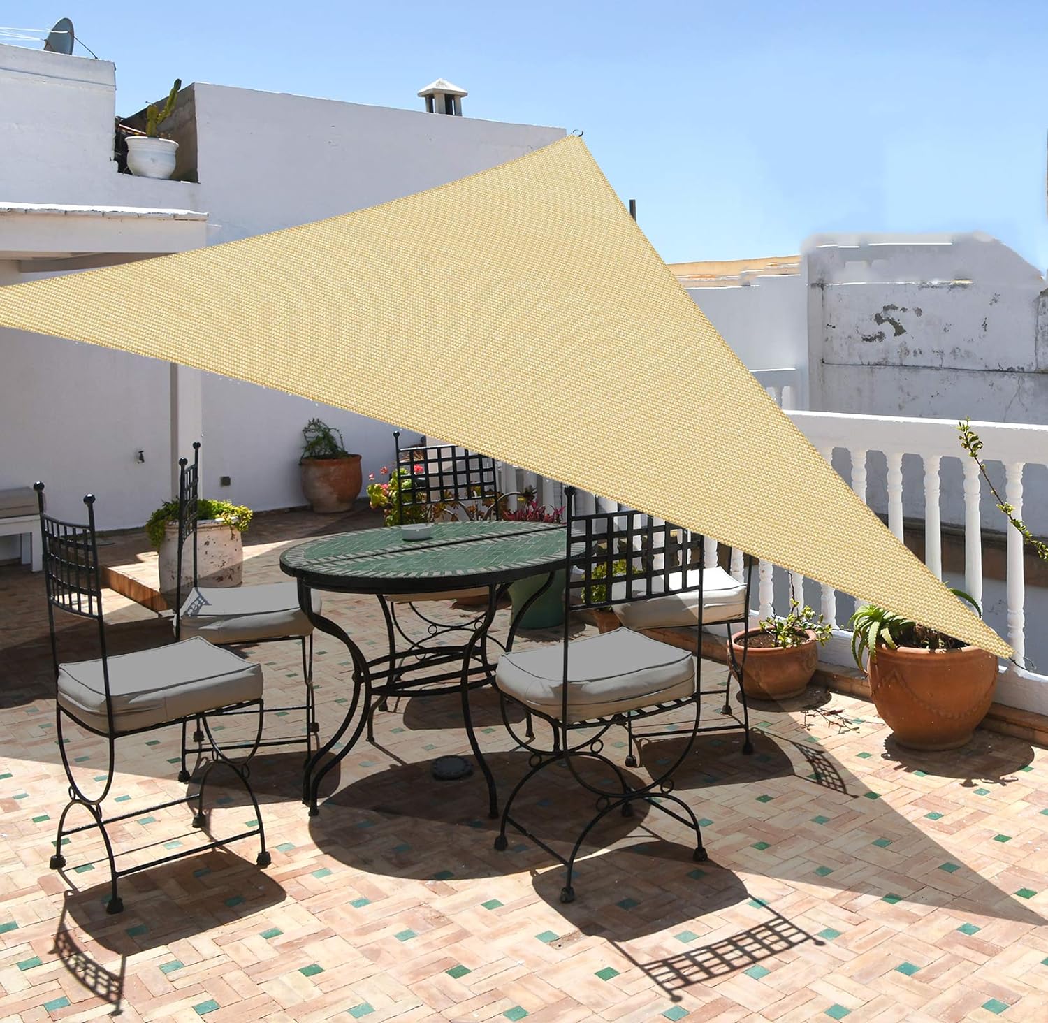 10'x10'x14' Garden Expert Triangle Sun Shade Sail Canopy (Sand, Terra) $9.99 + F/S w/ Prime or on Orders $35+