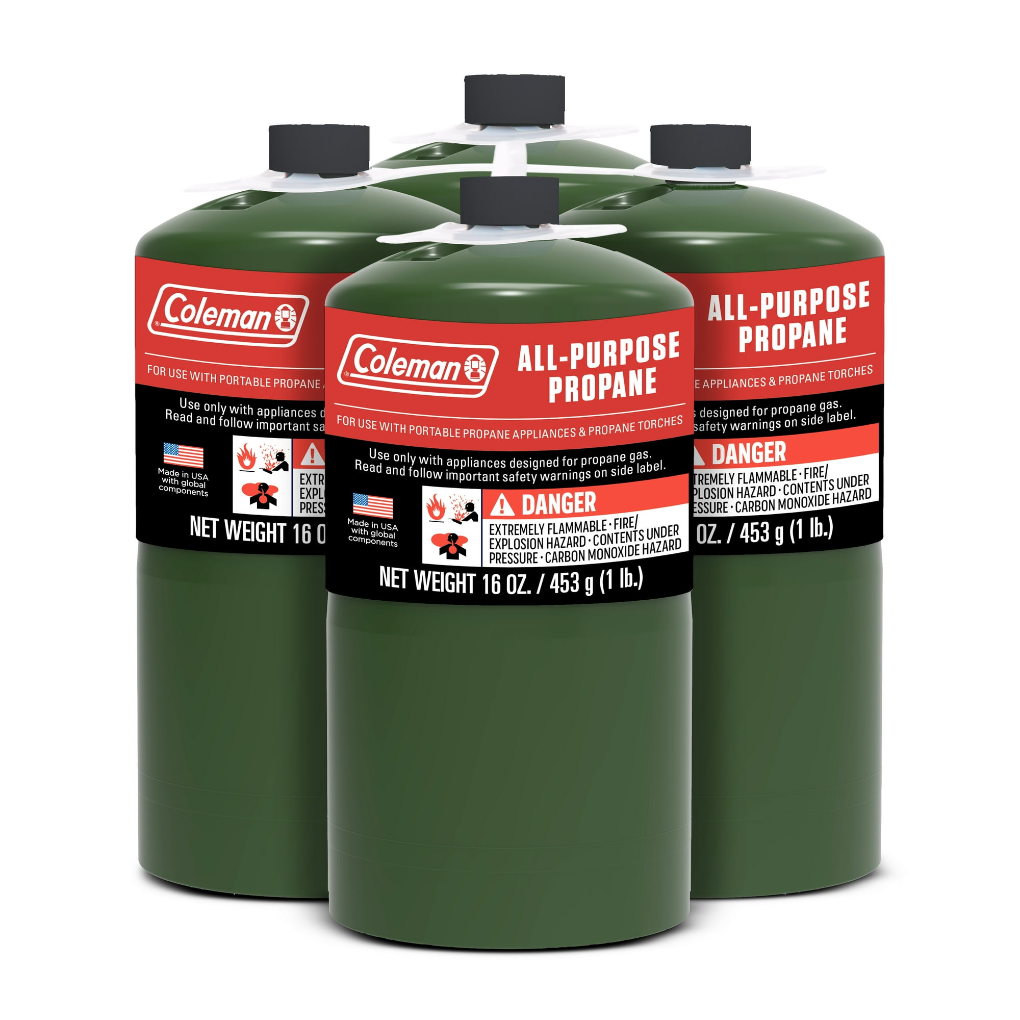 4-Pack 16-Oz Coleman All Purpose Propane Gas Cylinder $18.87 + Free Store Pickup at Walmart