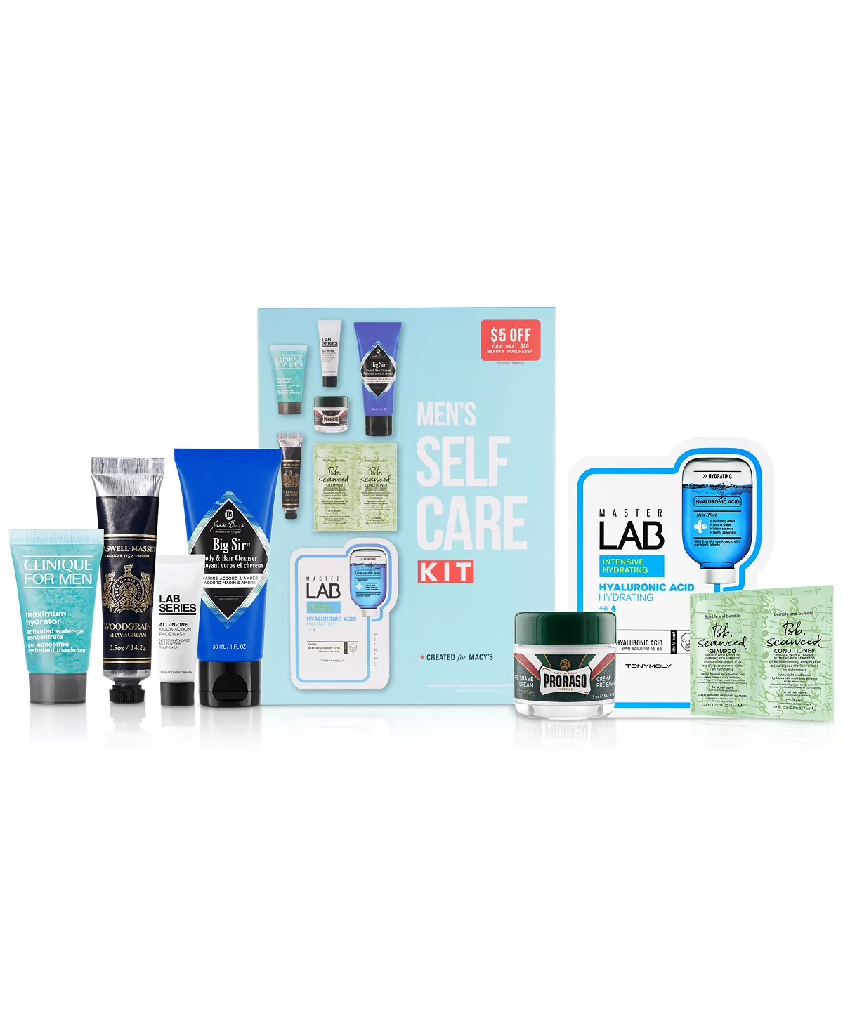 Macy's Beauty Gift Sets: 7-Piece Men's Self Care Set $15,  5-Piece Liquid Eyeliner Set $10 & More + Free Store Pickup at Macy's or F/S on Orders $25+