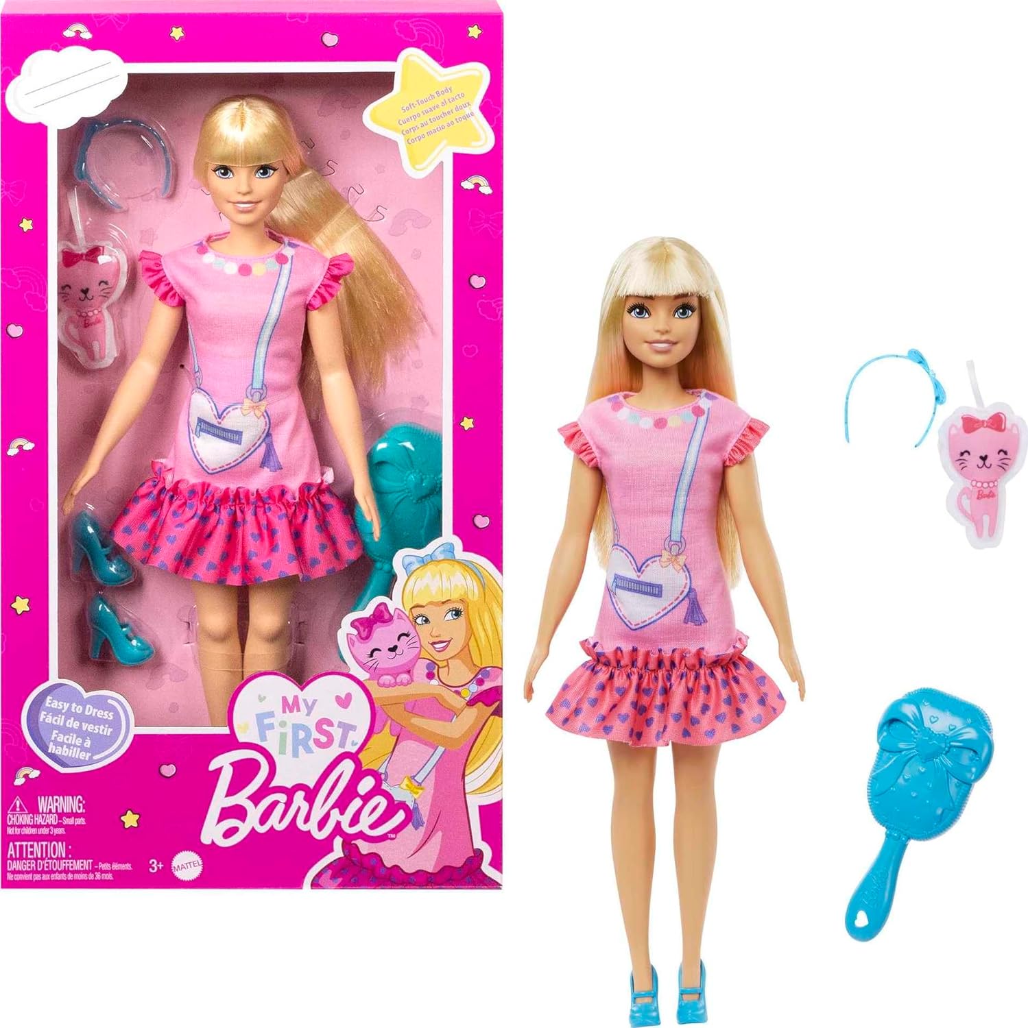 13.5" My First Barbie Preschool Dolls: Malibu w/ Kitten or Renee w/ Squirrel $8.39, Brooklyn w/ Plush Poodle $9.79 + Free Shipping w/ Prime or on $35+