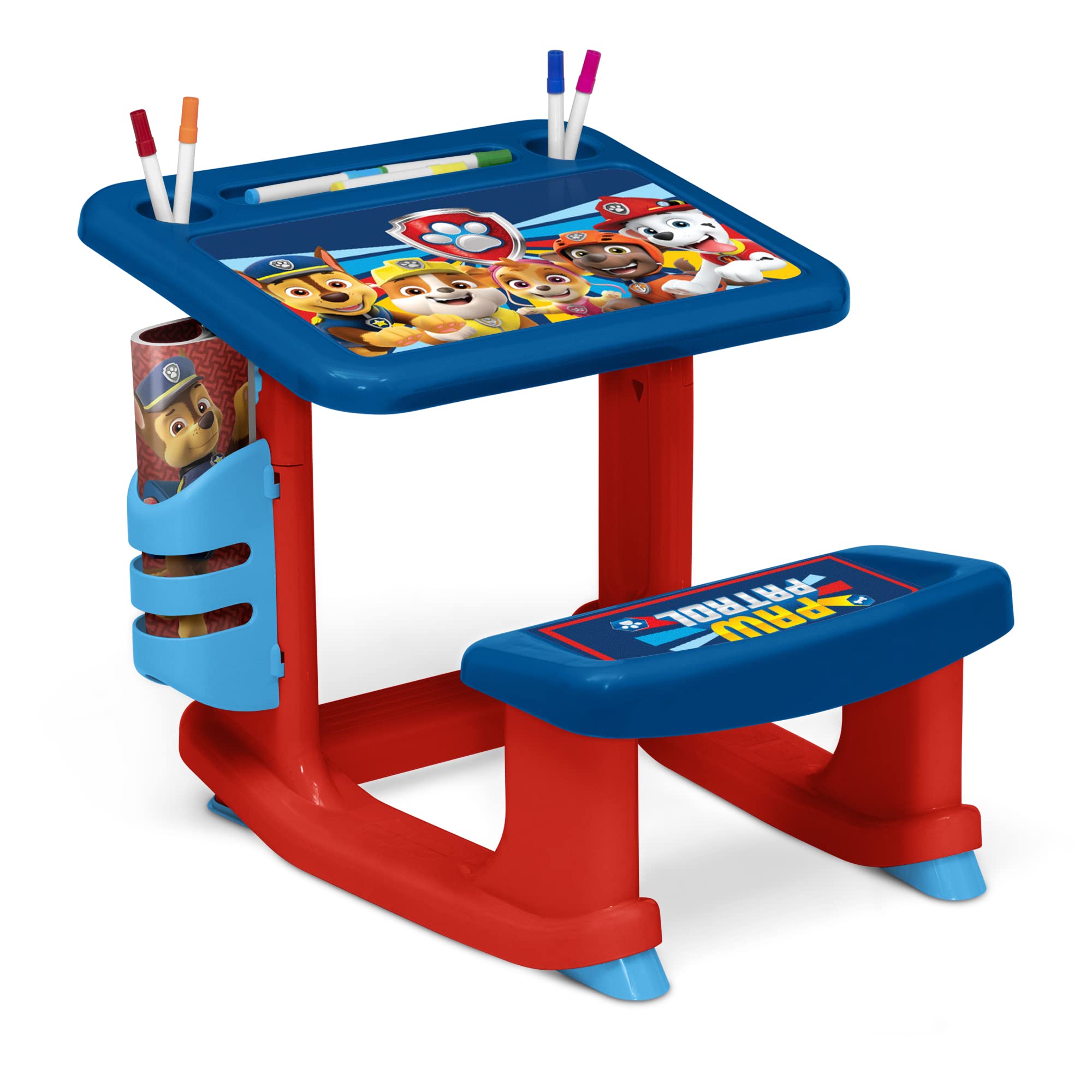 Delta Children Paw Patrol Draw & Play Desk w/ Side compartment, Marker Holder w/ 10 Markers & Coloring Book (Blue) $35.75 + Free Shipping