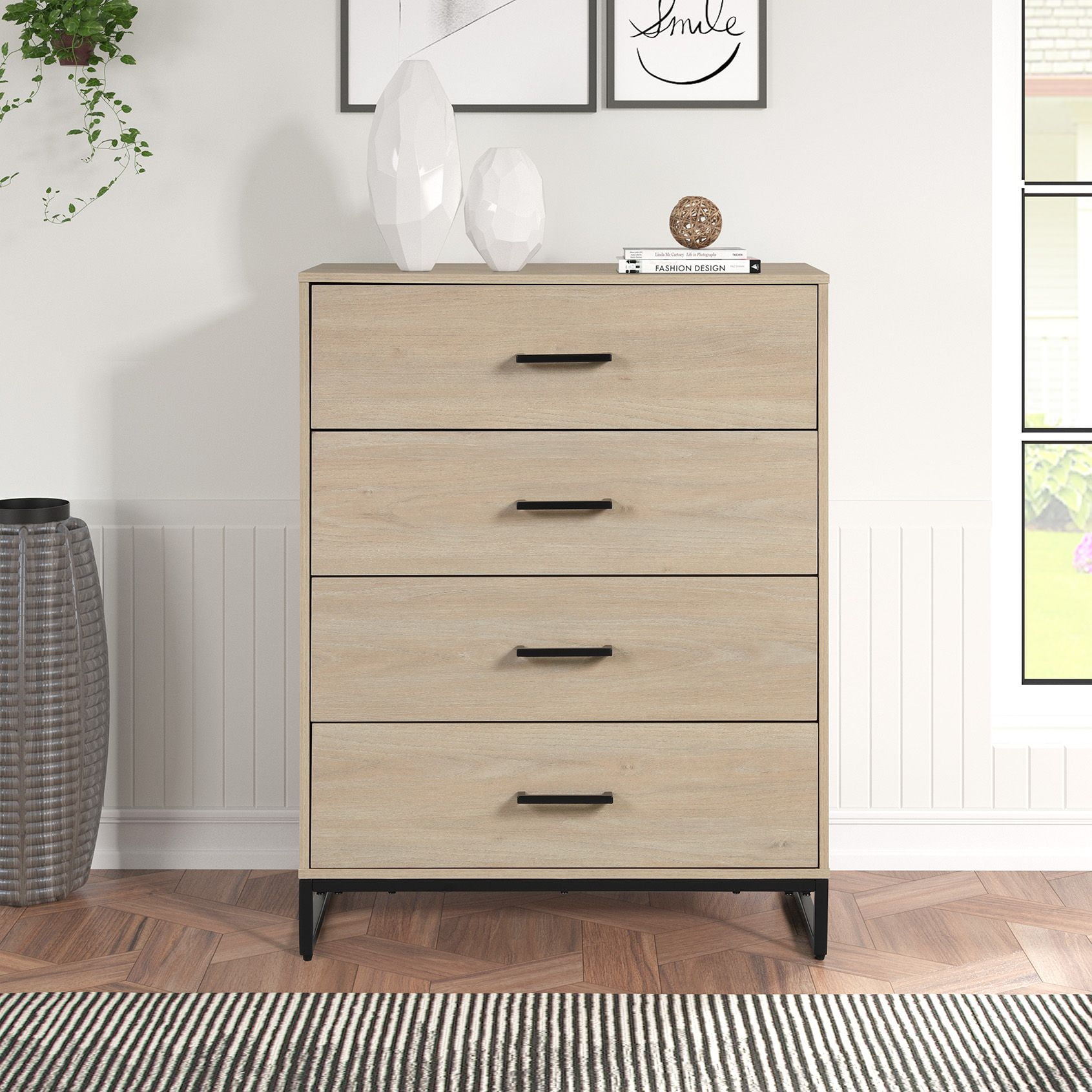 mainstays industrial 4 drawer dresser