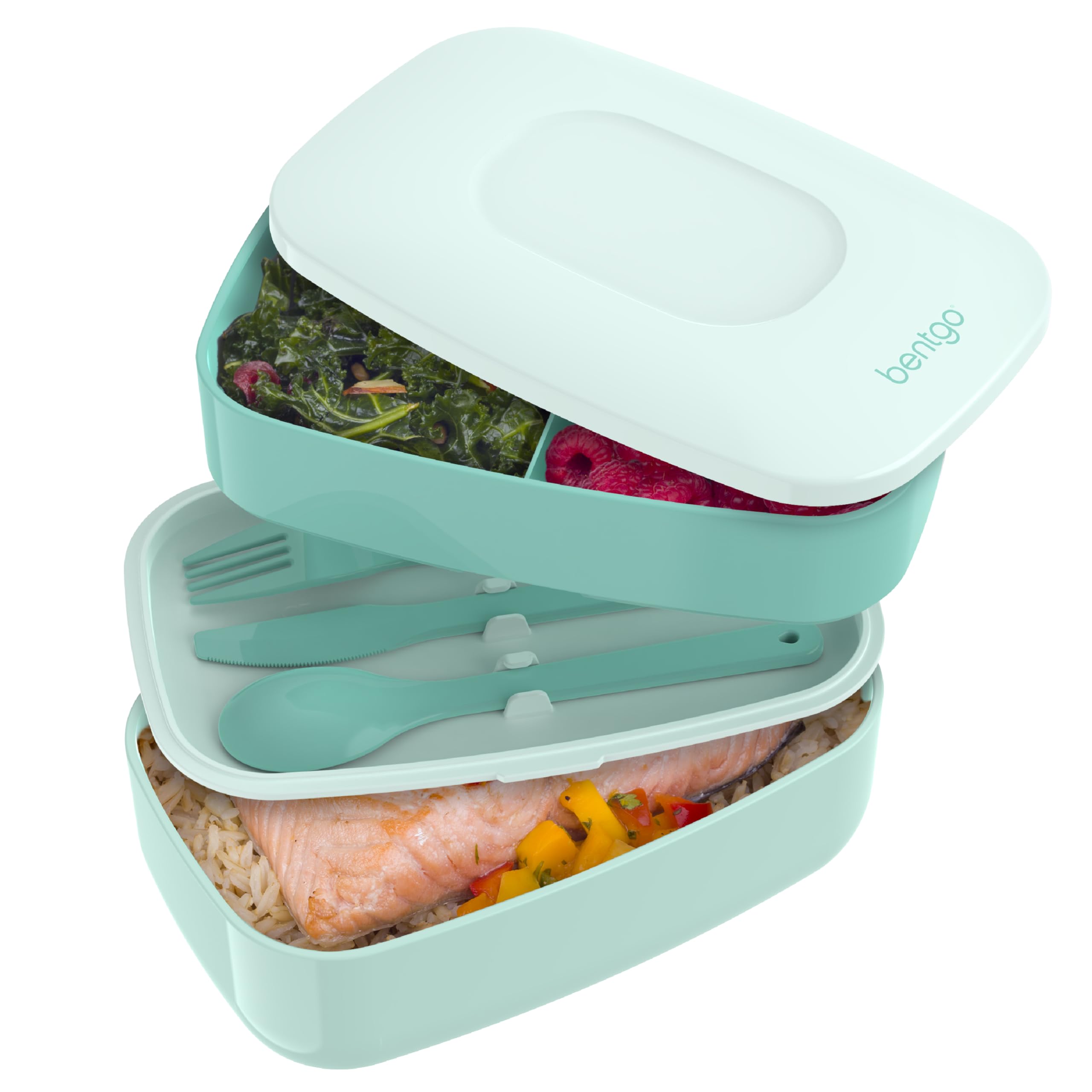 Bentgo Classic All-in-One Stackable Bento Lunch Box BPA-Free Container w/ 3 Compartments, Plastic Utensils & Nylon Sealing Strap $14.99 + Free Shipping w/ Prime or on $35+