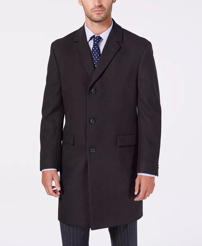 Nautica Men's Classic-Fit Batten Overcoat (Black, Grey, or Camel) $75.20 + Free Shipping