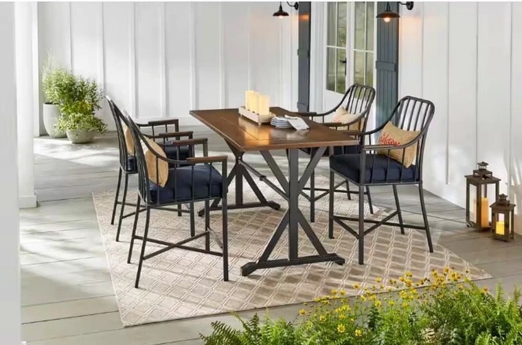 Patio Sets 5Piece StyleWell Bedford Farmhouse Steel Patio Dining Set