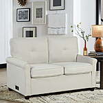 Lifestyle Solutions Anton Sleeper Loveseat w/ Power Outlets & USB Ports (Beige) $270 + Free Shipping