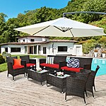 8-Piece Costway Rattan Patio Furniture Set w/ Cushions (4 Colors) $380 + Free Shipping