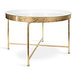 28.25&quot; Kate and Laurel Celia Modern Glam Round Metal Foldable Coffee Table (White and Gold Leaf) $87.55 + Free Shipping