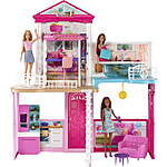 Barbie 2-Story Dollhouse w/ 3 Dolls, Furniture, Pool &amp; Accessories Playset $75 + Free Shipping