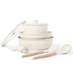 8-Piece Carote Granite Non Stick Cookware Set w/ Removable Handle (White) $40 + Free Shipping