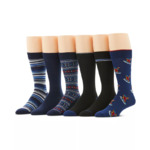 Men's Socks: 6-Pack Perry Eillis Portfolio Holiday Casual Dress Socks $9.93, 6-Pack New Balance Low Cut Socks (White) $6.63 &amp; More + Free Store Pickup at Macy's or F/S on $25+
