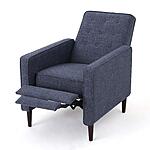 Christopher Knight Home Chairs: Mervynn Mid-Century Modern Fabric Recliner (Dark Blue) $150, Harrison Fabric Tufted Club Chair (Floral) $138.73 + Free Shipping