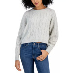 Women's Apparel: Pink Rose Juniors' Cable-Knit Cropped Crewneck Sweater $7.76, ID Ideology Printed Tiered Flounce Skort $5.26 &amp; More + Free Store Pickup at Macy's or F/S on $25+