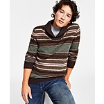 Sun + Stone Men's Apparel: Blanket Stripe Shawl Sweater (Pebble Heather) $16.73, Plaid Long-Sleeve Shirt $15.03 &amp; More + Free Store Pickup at Macy's or F/S on $25+