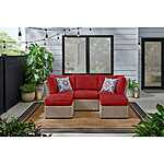 5-Piece StyleWell Salisbury Outdoor Sectional w/ Natural Frame Finish &amp; Chili Red Cushions $466.95 + Free Shipping