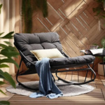Grand Patio Indoor &amp; Outdoor Rocking Chair w/ Dark Grey Cushion  $126