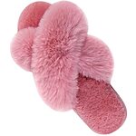 Prime: Parlovable Women's Fuzzy Slippers (Pink) $7.99 + Free Shipping