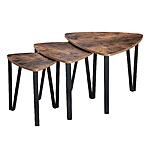 Set of 3 Vasagle Nesting Industrial Small Stacking Side Tables w/ Metal Frame (Rustic Brown Black)  $30.66 + Free Shipping w/ Prime or on $35+