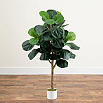 4' Stylewell Faux Fiddle Leaf Fig Tree in White Pot $39.88 + Free Shipping