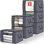 6-Pack Fab Totes 60L Foldable Clothes/Blanket Storage Bags $8.30