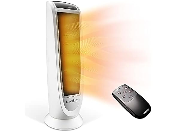 Lasko 5165 Oscillating Digital Tower Ceramic Space Heater w/ Overheat Protection, Timer & Remote Control (White) $38 + Free Shipping w/ Prime