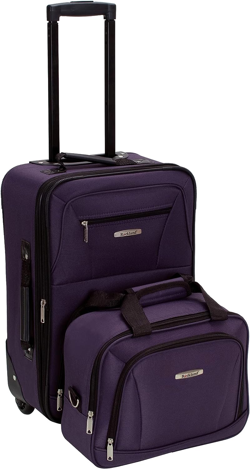 2-Piece Rockland Fashion Softside Upright Luggage Set (Purple, 14/19) $32.01, 4-Piece (Charcoal) $82.50 & More + Free Shipping w/ Prime or on $35+