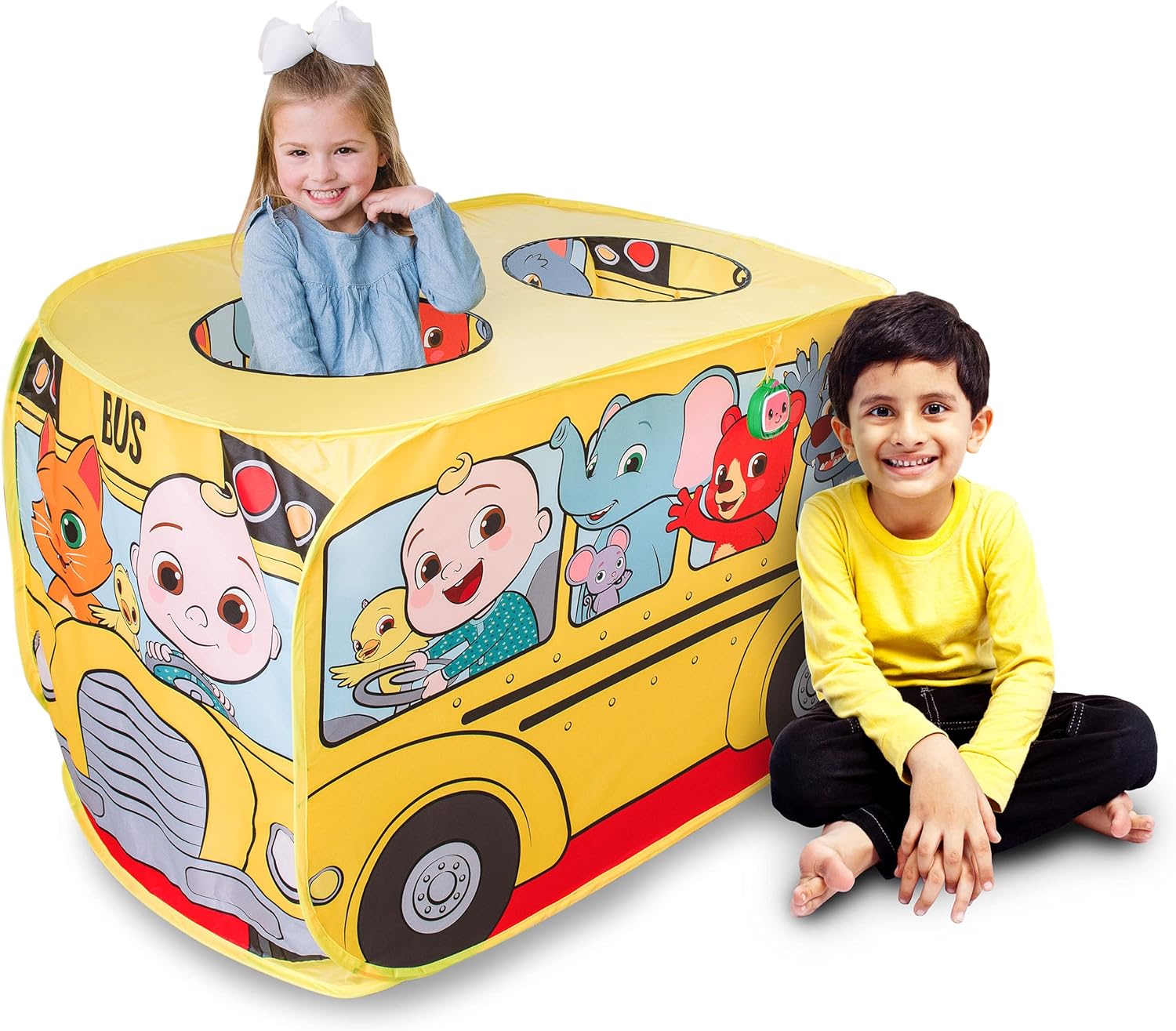 Sunny Days Cocomelon Musical Yellow School Bus Pop Up Foldable Tent  $13.12 + Free Shipping w/ Prime or on $35+